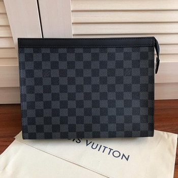 Replica Replica Louis Vuitton M41696 Men Pochette Voyage Pouch 26 Damier Graphite