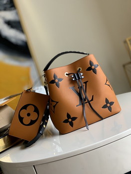 Replica Replica Louis Vuitton M56891 LV Crafty NeoNoe MM Bucket Bag with an Overd Monogram Print Brown