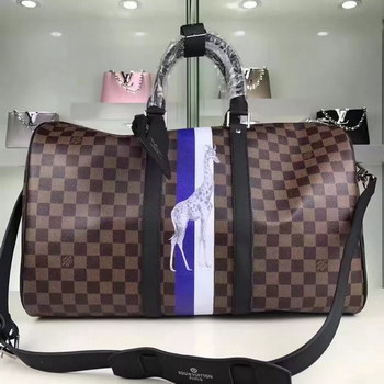 Replica Louis Vuitton N42700 Keepall 45 Bandouliere Damier Ebene Canvas Travel Bag