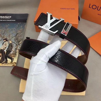 Replica Louis Vuitton Leather Reversible Black Belt 001