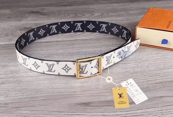 Replica Louis Vuitton 4cm Men Reversible Leather Belt 014