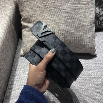 Replica Cheap Replica Louis Vuitton Damier Graphite Canvas Width 38cm Men Leather Belt With Black Buckle 047