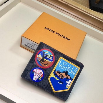 Replica Replica Louis Vuitton N60097 Men Multiple Wallet Damier Graphite Canvas