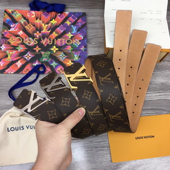 Replica Cheap Replica Louis Vuitton Men Leather Belt Width 4CM 127