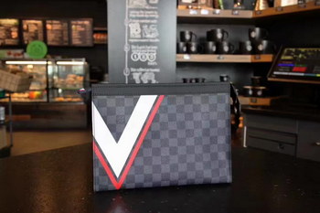 Replica Louis Vuitton N64023 Pochette Voyage MM Clutch Damier Cobalt Canvas