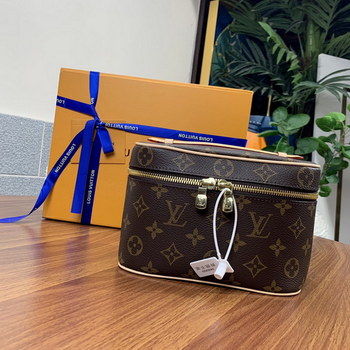 Replica Imitation Louis Vuitton M44495 Mini Nice Nano Toiletry Pouch Monogram Coated Canvas