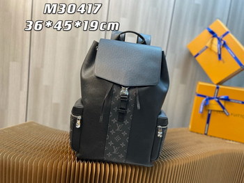Replica New Replica Louis Vuitton M30417 Mens Outdoor Backpack Pairs Taiga Leather with Monogram Eclipse Canvas