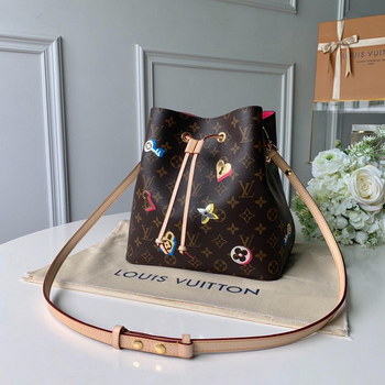 Replica Replica Louis Vuitton M44369 NeoNoe Monogram Coated Canvas with Gold or Silver Tone Fused Metallic Foil Motifs