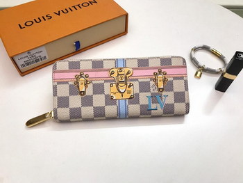 Replica AAA Louis Vuitton N60109 Women Clemence Wallet Printed Damier Azur Coated Canvas
