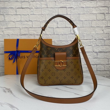 Replica Original Copy Louis Vuitton M45194 Hobo Dauphine PM Monogram Coated Canvas and Monogram