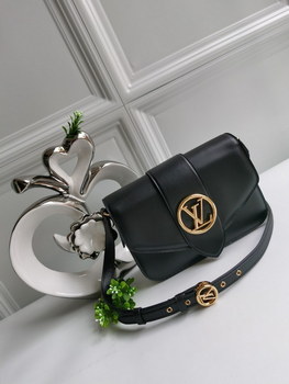 Replica NEW Replica Louis Vuitton M55948 Pont 9 Handbag Smooth Leather Black
