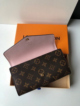 Replica Copy Louis Vuitton M62236 Women Sarah Wallet Monogram Coated Canvas Pink