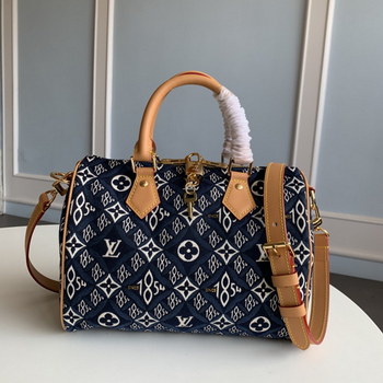 Replica Original Copy Louis Vuitton M57400 Since 1854 Speedy Bandouliere 25 Blue