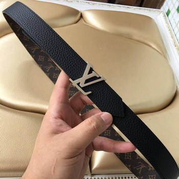 Replica Cheap Replica Louis Vuitton Men Leather Belt Width 3cm 078
