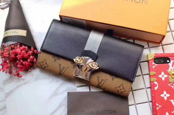 Replica Louis Vuitton M44101 Women Column Clutch Monogram and Black Leather