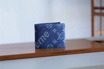Replica Replica Louis Vuitton M60895 Supreme Men Wallet Blue Denim