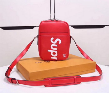 Replica Louis Vuitton M53417 Men Supreme Shoulder Bag Epi Leather Red