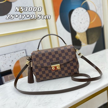 Replica Original Copy Louis Vuitton N53000 Women Croisette Bag Damier Ebene Coated Canvas