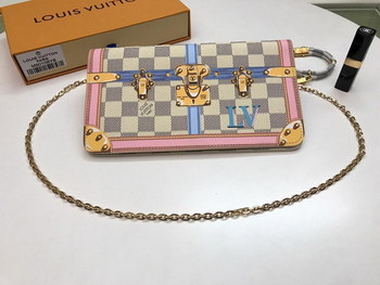 Replica AAA Louis Vuitton N60108 Women Pochette Weekend Wallet Printed Damier Azur Coated Canvas