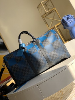 Replica Replica Louis Vuitton N40410 Keepall Bandouliere 50 Blue Damier Graphite Giant Coated Canvas