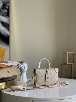 Replica Original Copy Louis Vuitton M45394 Petite Malle Souple New Creme Embossed Grained Cowhide Leather