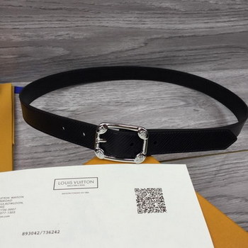 Replica Louis Vuitton M9941 Width 25cm Women Leather Belt Black With Silver Buckle 039