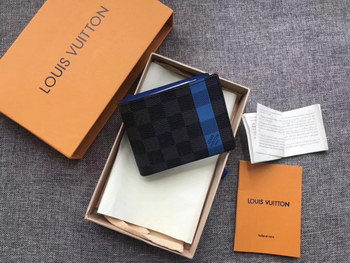 Replica Louis Vuitton N60086 Slender Men Wallet Damier Graphite Stripe