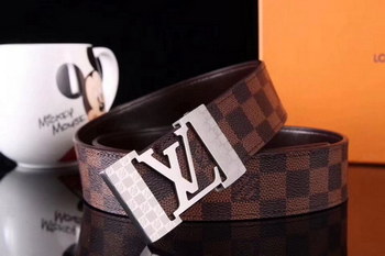 Replica Cheap Louis Vuitton Men Reversible Leather Belt With Silver Buckle 024