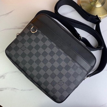 Replica Replica Louis Vuitton Men Trocadero Messenger Bag Damier Graphite Canvas N40087