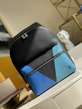Replica Original Copy Louis Vuitton M30735 Discovery Backpack Blue monochrome Taiga Leather