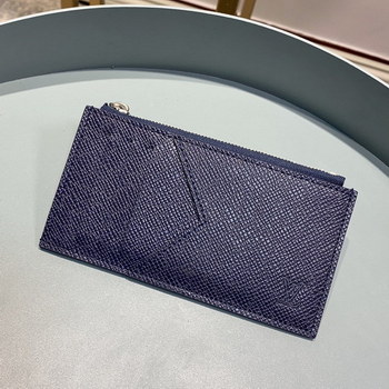 Replica Replica Louis Vuitton M62914 Men Coin Card Holder Taiga Cowhide Leather Lining Blue