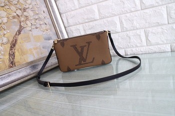 Replica Original Copy Louis Vuitton M69203 Double Zip Pochette Monogram Giant Reverse and Monogram Coated Canvas