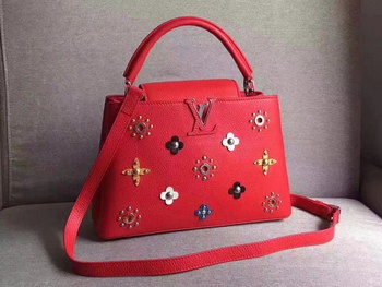 Replica Louis Vuitton M54311 Capucines PM Taurillon Leather Monogram Flowers Red