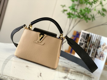 Replica 2022 New Style Louis Vuitton Capucines 21cm Beige Taurillon Leather With Python