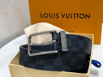 Replica Cheap Replica Louis Vuitton Pont Neu Width 35cm Men Leather Belt With Silver Buckle 053