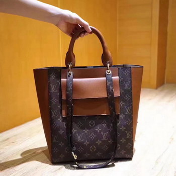 Replica Louis Vuitton M43811 Leather Shopping Bag Coffee