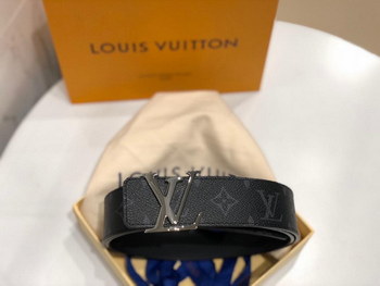 Replica Cheap Replica Louis Vuitton Linitiales Damier Graphite Men Leather Belt Width 4cm M9808S 061
