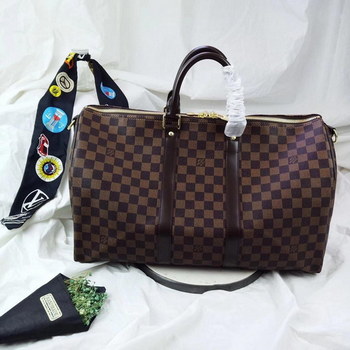Replica Replica Louis Vuitton N41428 Keepall Bandouliere 45 50 55 Damier Ebene