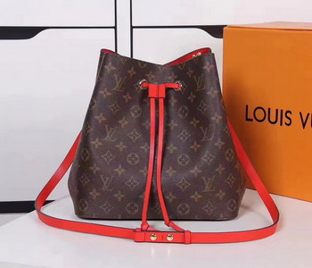 Replica Louis Vuitton M44022 Monogram Coated Canvas Neonoe Bag Red