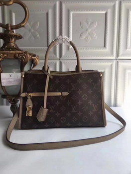 Replica Louis Vuitton M43463 Popincourt PM Monogram Coated Canvas Taupe Glace