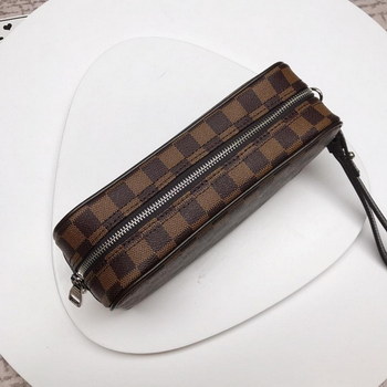 Replica Louis Vuitton M47543 Men Clutch Bag Damier Ebene Canvas