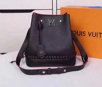 Replica Louis Vuitton M54681 Lockme Bucket Soft Calfskin Exterior Noir