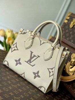 Replica Replica Louis Vuitton M45654 Onthego PM Embossed Grained Cowhide Leather White