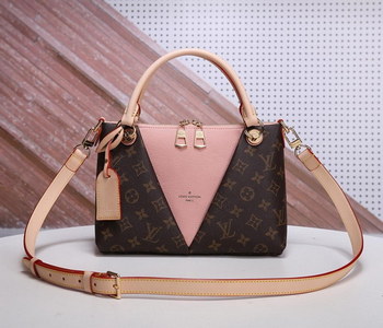 Replica Replica Louis Vuitton M43967 V Tote BB Monogram Coated Canvas and Grained Calfskin Exterior Rose Poudre