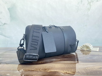 Replica Most Classic Louis Vuittion M59255 City Keepall in Deep Black Aerogram Grained Calf Leather