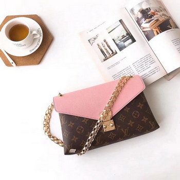Replica Louis Vuitton M41200 Monogram Pallas Chain Shoulder Bags Pink