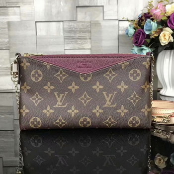 Replica Copy Louis Vuitton M44058 Pallas Clutch Purple Monogram Canvas