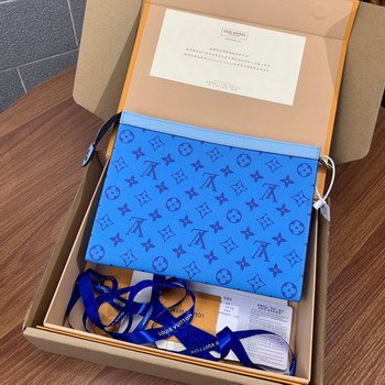 Replica Replica Louis Vuitton M30761 Pochette Voyage MM Monogram Taigarama Denim Blue