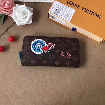 Replica Louis Vuitton M60017 Hotel Stickers Zippy Wallet in Monogram Coated Canvas