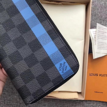 Replica Louis Vuitton N60078 Zippy Men Vertical Wallet Damier Graphite Stripe